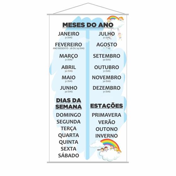 Imagem de Banner Meses Do Ano + Estações + Dias Da Semana 120X65Cm