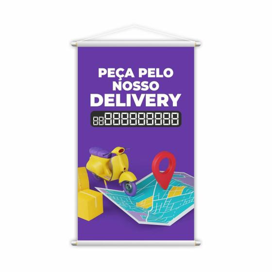 Imagem de Banner Peça Pelo Nosso Delivery Entregas Contato 60X40Cm