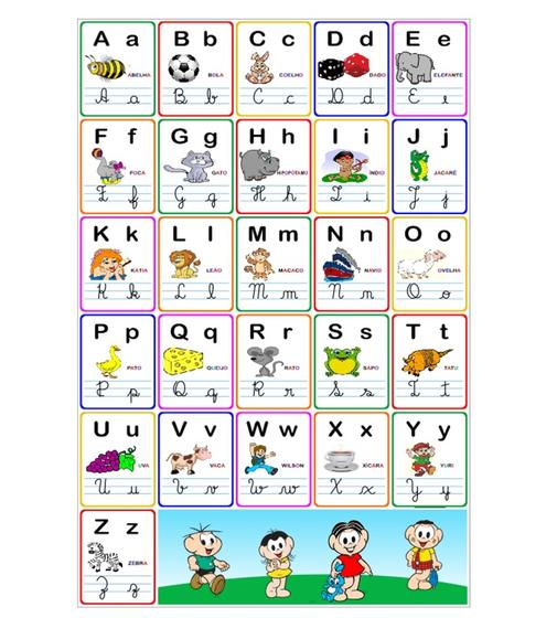 Imagem de Banner Pedagógico - Alfabeto 4 tipos de letras - 50x80cm