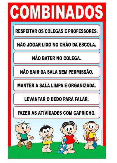 Imagem de Banner Pedagógico - Combinados Turma da Mônica - 50x80cm