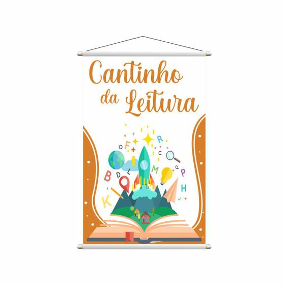 Imagem de Banner Pedagógico Escolar Cantinho da Leitura 120x65cm