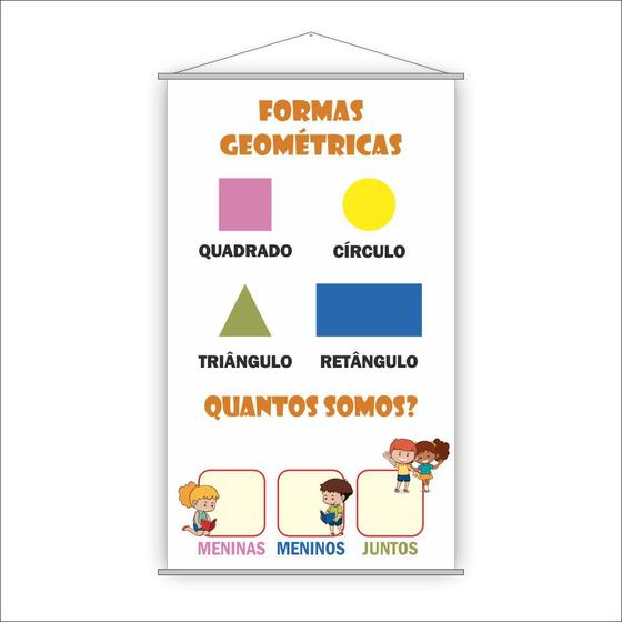 Imagem de Banner Pedagógico Escolar - Formas Geométricas 120x65cm