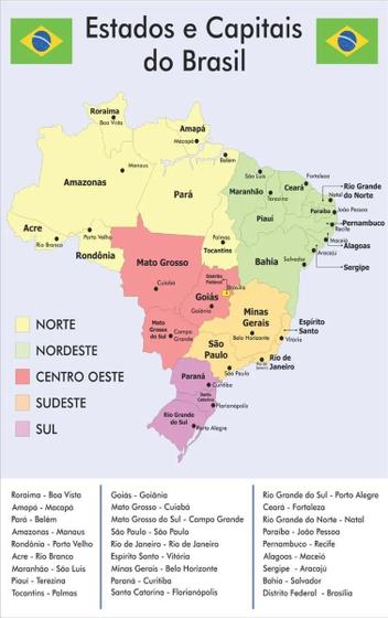 Imagem de Banner Pedagógico Impresso Escolar Mapa Do Brasil Will401