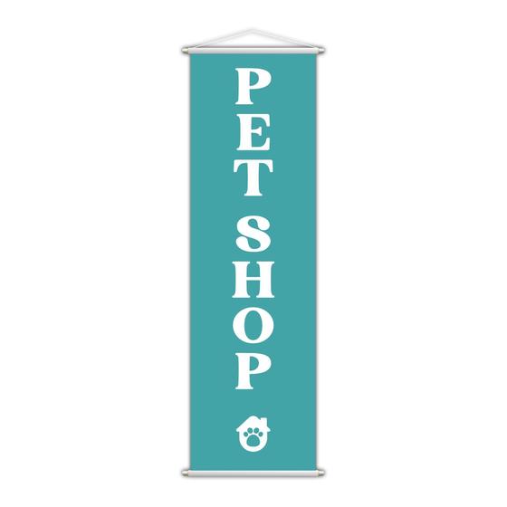 Imagem de Banner Pet Shop Veterinário Animais Serviço ul 100X30Cm