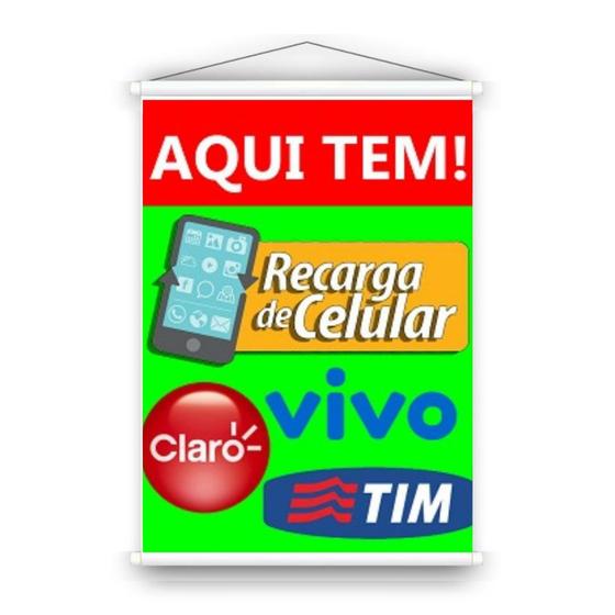 Imagem de Banner Recarga Celular Placas Iguassu tam: P 30x40cm: Pendure, Decore, Divulgue Durável Uso Interno/Externo