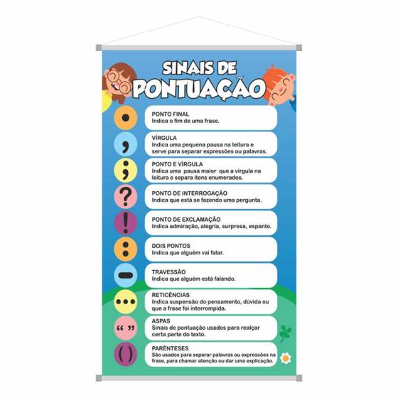 Imagem de Banner Sinais Pontuação Didático Pedagógico Escola Ensino