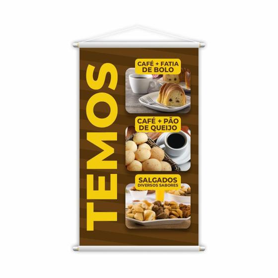 Imagem de Banner Temos Café Bolo Pão De Queijo Salgados 80X50Cm