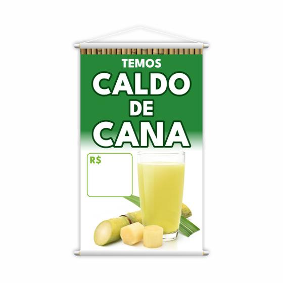 Imagem de Banner Temos Caldo de Cana Preço Bebida Lona 80x50cm