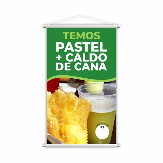 Imagem de Banner Temos Pastel E Caldo De Cana Lanche Preço Grande