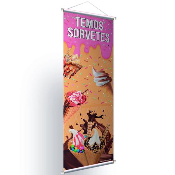 Imagem de Banner Temos Sorvetes, Milk Shakes, Cestinhas Sabores