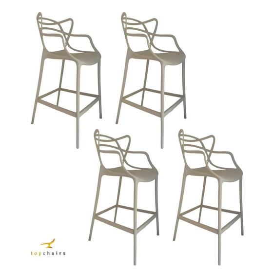 Imagem de Banqueta Allegra Top Chairs Nude - kit com 4