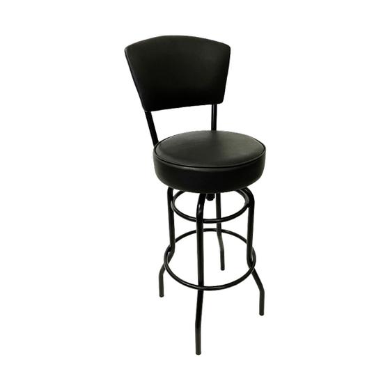 Imagem de Banqueta Alta Bar Giratória com Encosto cor Preta Assento grosso Confortável preto