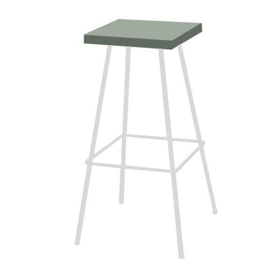 Imagem de Banqueta Alta Eliza 75cm Industrial Para Cozinha Ferro Branco 100% MDF Verde - Ahazzo Móveis