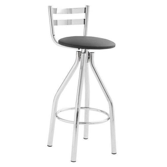 Banqueta Alta em Aço com Encosto 94cm Menor preço em Banqueta Alta em Aço com Encosto 94cm