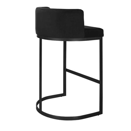 Imagem de Banqueta Alta Estofada Estrutura Aço Carbono Belly II Base Preto 65cm