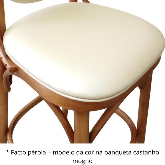 Banqueta Bruna Selva alt esp 60cm estofada facto dunas pérola Madeira Maciça Gourmet Bancada Bistrô Menor preço em Banqueta Bruna Selva alt esp 60cm estofada facto dunas pérola Madeira Maciça Gourmet Bancada Bistrô
