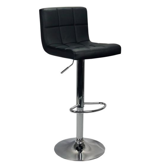 Banqueta Confort Gomos Estofada Couro Giratória c/ regulagem - Preta Menor preço em Banqueta Confort Gomos Estofada Couro Giratória c/ regulagem - Preta
