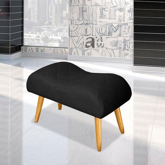 Imagem de Banqueta Decorativa Josi Suede Preto