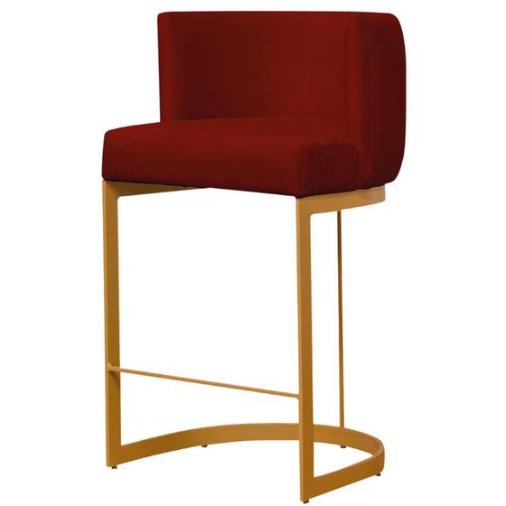 Imagem de Banqueta Emilly com Suporte Dourado