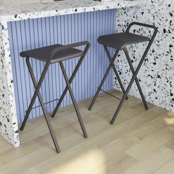 Banqueta Média Dakar Dobrável Com Encosto Kappesberg Banco Cozinha Metal Preto Fosco 2 Un Menor preço em Banqueta Média Dakar Dobrável Com Encosto Kappesberg Banco Cozinha Metal Preto Fosco 2 Un