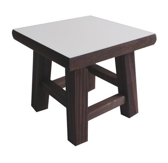 Imagem de Banqueta Mini Hardman Madeira Pdr.Nogueira Ass. Quadr Mdf Br