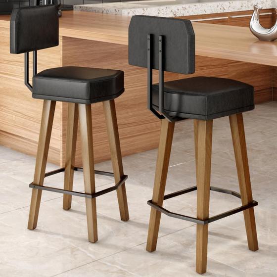 Imagem de Banqueta para balcão Bancada de cozinha Americana Área Gourmet Kit 2 Unidades com os pés Palito