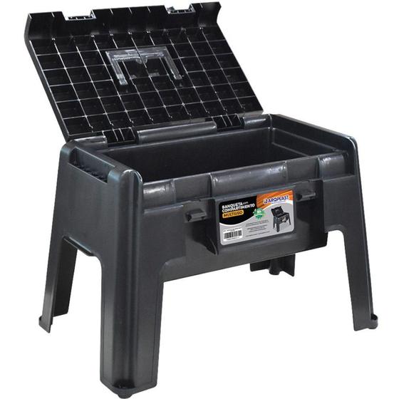 Banqueta plástica com compartimento multiuso - 25833 - Arqplast Menor preço em Banqueta plástica com compartimento multiuso - 25833 - Arqplast