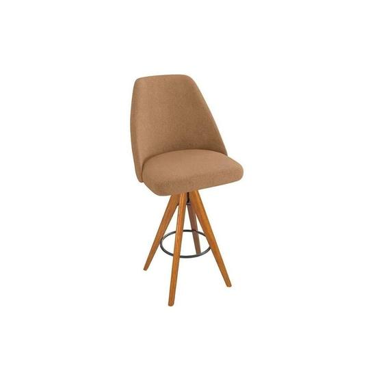 Imagem de Banqueta Sala de Jantar Zoe Madeira Maciça 1B001CA 1 Un Carvalho - Assento/Encosto Boucle Caramelo Int - Kappesberg