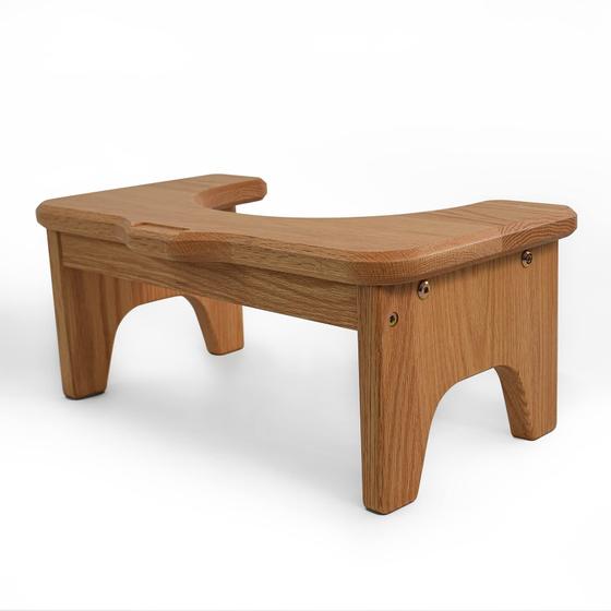 Imagem de Banqueta sanitária agachada CONSDAN USA Grown Solid Oak 330 libras