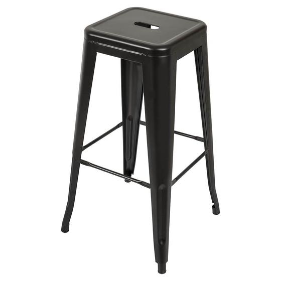 Banqueta Tolix Iron Alta - Aço Carbono Preta Menor preço em Banqueta Tolix Iron Alta - Aço Carbono Preta