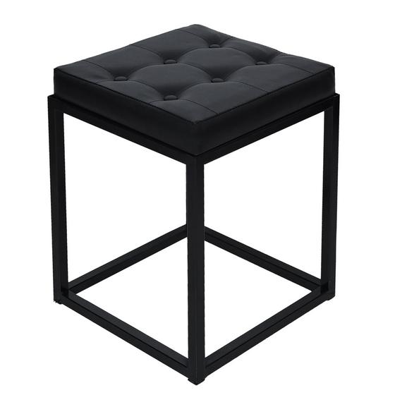 Banquinho Quadrado Banqueta Estofada Industrial Puff Elegance Menor preço em Banquinho Quadrado Banqueta Estofada Industrial Puff Elegance
