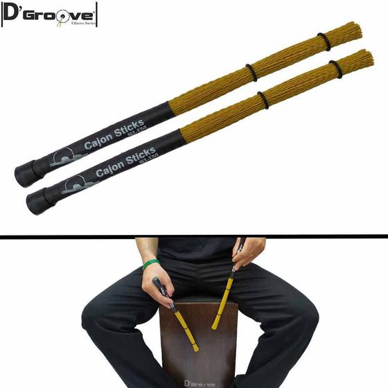 Baqueta D'Groove para Cajon ou bateria Cerdas flexíveis Vassourinha