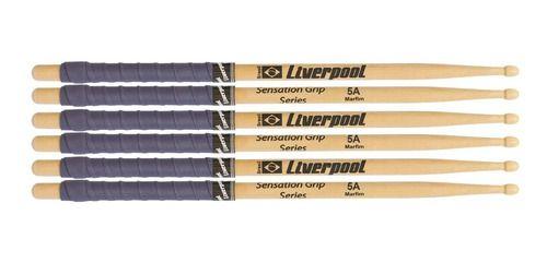 Imagem de Baqueta Liverpool 5a Sensation Grip Eva-5am (kit 3 Pares)*