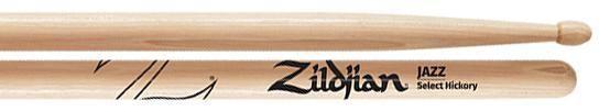 Imagem de Baqueta Zildjian Select Hickory Jazz ZJZ (Padrão 7A) Ponta de Madeira