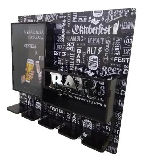 Imagem de Bar Adega Barzinho Parede Vinho Porta Taça Decoração Cerveja Com Porta rolha ou tampinha