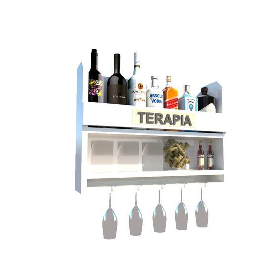 Bar Barzinho Adega Suporte de Parede Para Whisky Vinhos Bebidas 60x45cm Branco Menor preço em Bar Barzinho Adega Suporte de Parede Para Whisky Vinhos Bebidas 60x45cm Branco
