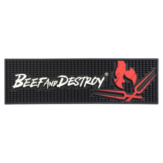 Imagem de Bar Mat Beef And Destroy Tapete Bar Porta Copos De Borracha