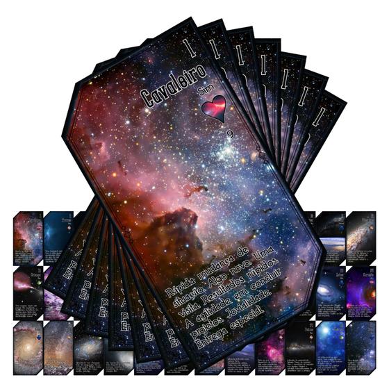 Imagem de Baralho Cigano Lenormand com Significados Tema de Universo. 36 Cartas. Oráculo Artesanal