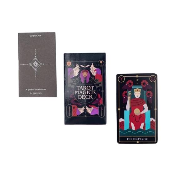 Imagem de Baralho de Tarot com Bordas Coloridas e Guia de Adivinhação