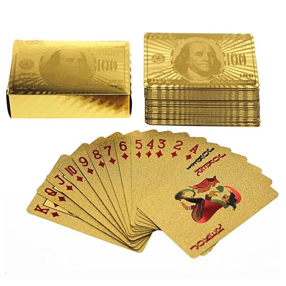 Imagem de Baralho Dourado Ouro A Prova D'água Poker Truco Cartas Jogos