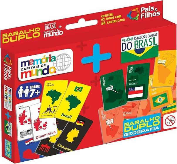 Imagem de Baralho duplo memoria dinamica / capitais unica