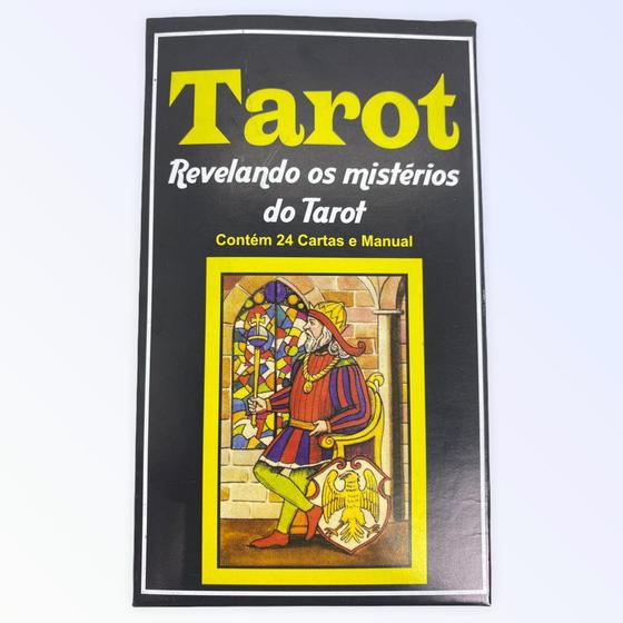 Imagem de Baralho Tarô Revelando os Mistérios do Tarot 24 cartas preto e amarelo - com manual explicativo