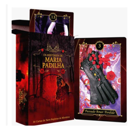 Imagem de Baralho Tarot Os Mistérios de Maria Padilha Pomba Gira com 36 cartas plastificadas e Revista/Manual Grande Colorido