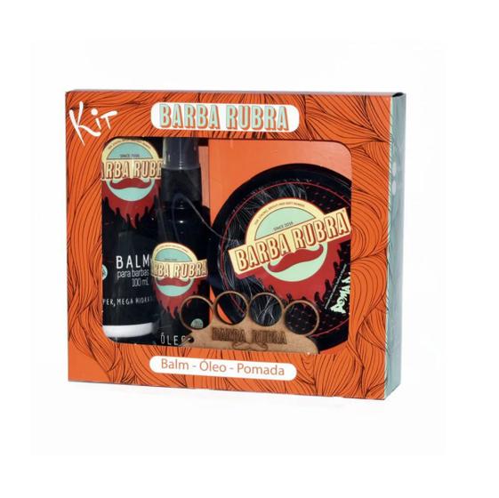 Barba Rubra Kit Balm+Óleo+Fixadora Menor preço em Barba Rubra Kit Balm+Óleo+Fixadora