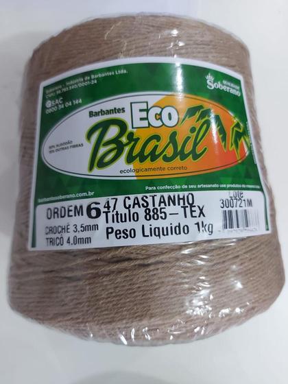 Imagem de Barbante 1kg Fio 6 Soberano Castanho Crochê Trico - Eco Brasil Soberano