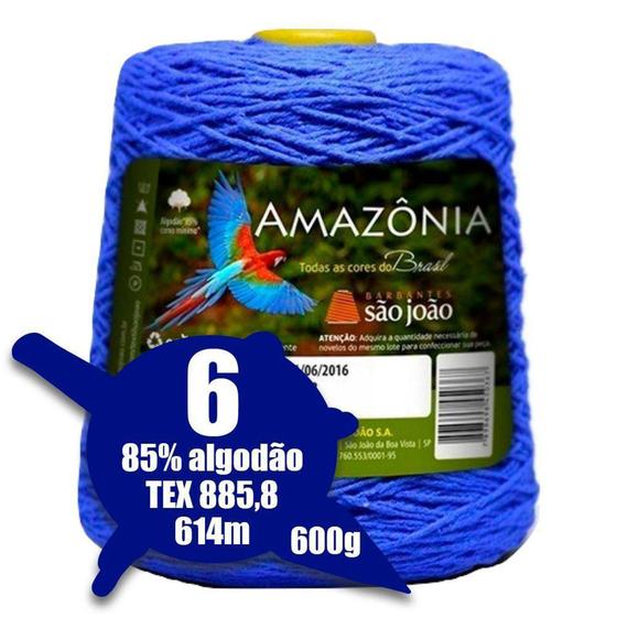 Imagem de Barbante Amazonia 4/6 600g 614m Azul Royal 06 São João - São João Textil