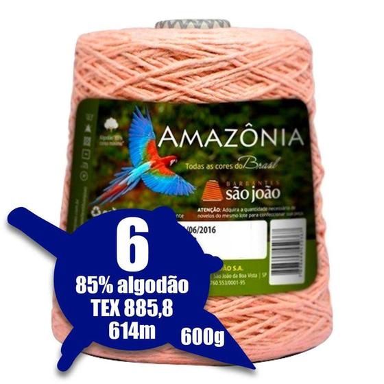 Imagem de Barbante Amazonia 4/6 600g 614m Salmão 10 São João - São João Textil