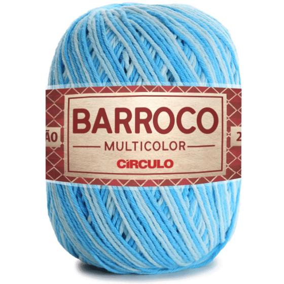 Imagem de Barbante Barroco Multicolor 200 Gramas Espessura Fio n 6 Circulo Matizado e Mesclado para Crochê, Tricô, Flor e Amigurumi