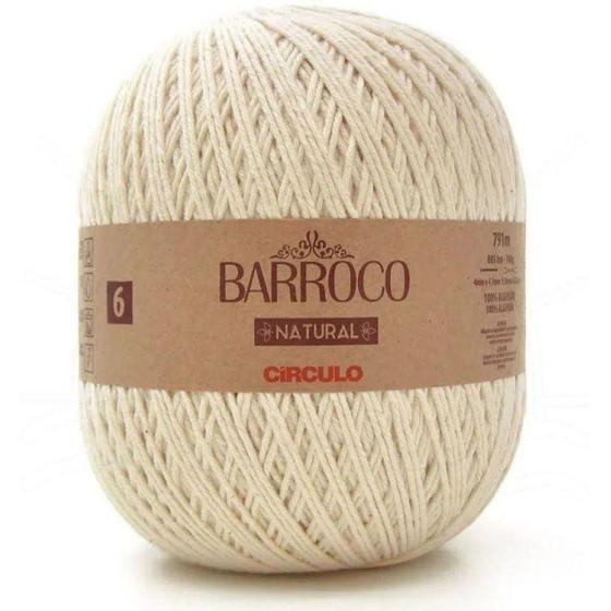 Imagem de Barbante Barroco Natural 6 700g 791m 20 Círculo - Circulo