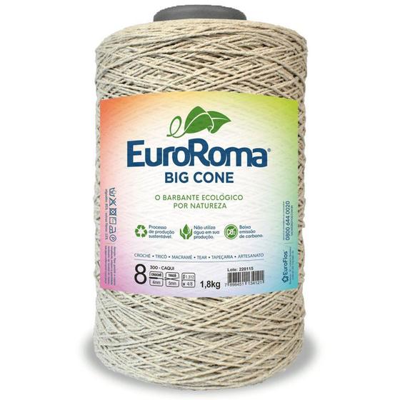 Imagem de Barbante Big Cone Colorido nº8 com 1,8kg EuroRoma - Cor 300 Caqui - Eurofios